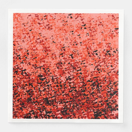 Rotes Rosa gemischt mit Abstraktem Schwarz-Muster Serviette (Vorderseite)