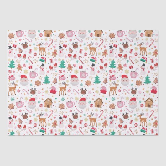 Rotes Rosa Grün Weihnachten Weihnachtswunder Wunde Seidenpapier (Vorderseite)