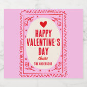 Rotes Rosa Herzlichen Glückwunsch Valentinstag Bierflaschenetikett (Einzelnes Label)