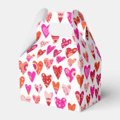 Rotes Rosa Herzmuster Geschenkschachtel (Rückseite)