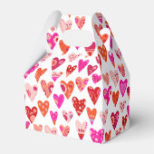 Rotes Rosa Herzmuster Geschenkschachtel (Vorderseite)