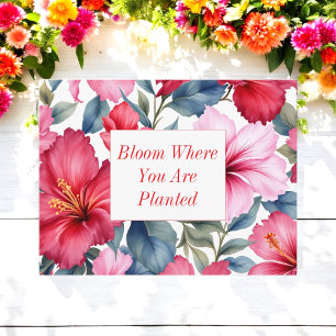 Rotes Rosa Inspirierendes Zitat Floral Postkarte