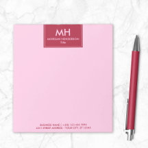 Rotes Rosa Minimal Saubere Anfangsbuchstaben Name