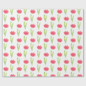 Rotes, rosa Muster der Blume Geschenkpapier (Flach)