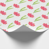 Rotes, rosa Muster der Blume Geschenkpapier (Ecke)