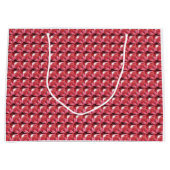 Rotes rosa Muster Große Geschenktüte (Vorderseite)