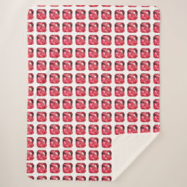 Rotes rosa Muster Sherpadecke