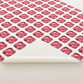 Rotes rosa Muster Sherpadecke (3/4)