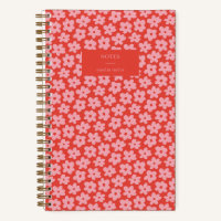 Rotes rosa retro Gänseblümchen-Muster personalisie