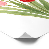 Rotes Rosa Schöne Tulpen Malerei Wand an Wand Kuns Poster (Ecke)
