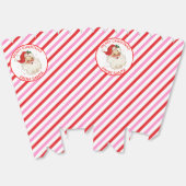 Rotes Rosa Streifen vom Weihnachtsgeschenk Geschenkschachtel (Ungeklappt)