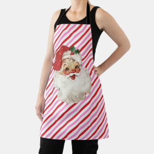 Rotes Rosa Streifen vom Weihnachtsgeschenk Schürze
