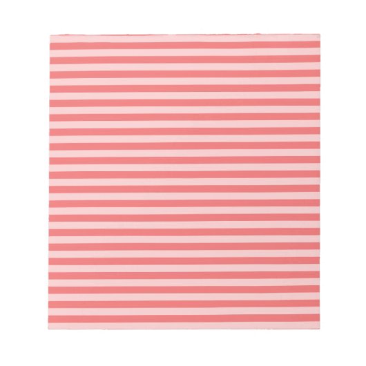 Rotes Rosa Streifenmuster Notizblock (Vorderseite)