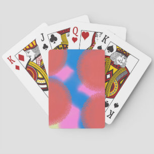rotes rosa und blaues 56789 abstraktes Kunstwerk Spielkarten