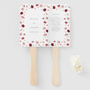 Rotes Rosa und Creme, blumengeschmücktes Hochzeits Fächer