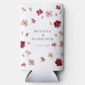 Rotes Rosa und Creme, blumenreiche Hochzeit Selters Dosenkühler (Vorderseite)