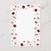 Rotes Rosa und Creme, Blumenzettel Begleitkarte (Rückseite)