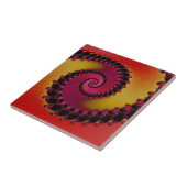 Rotes Rosa und Gelber Sonnenaufgang Spiralisches F Fliese (Seite)