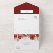 Rotes Rosa und goldenes Florentiner Abendessen All In One Einladung (Außenbereich)