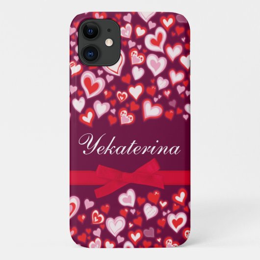 Rotes Rosa und lila Case-Mate iPhone Hülle (Rückseite)