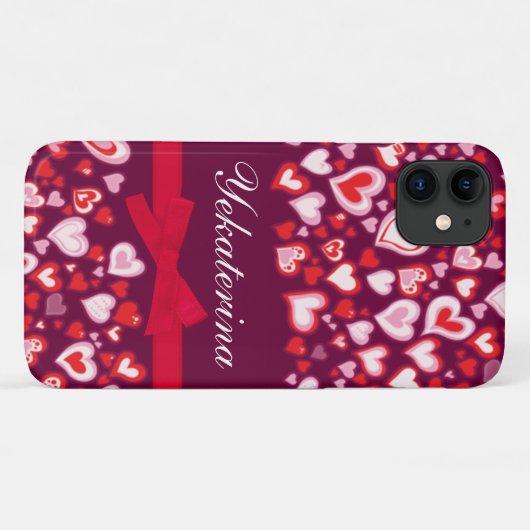 Rotes Rosa und lila Case-Mate iPhone Hülle (Rückseite (Horizontal))