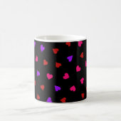 Rotes, rosa und Lila Herzmuster Kaffeetasse (Mittel)