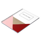 Rotes Rosa und Personalisiertes Gold Notizblock (Linke Seite)