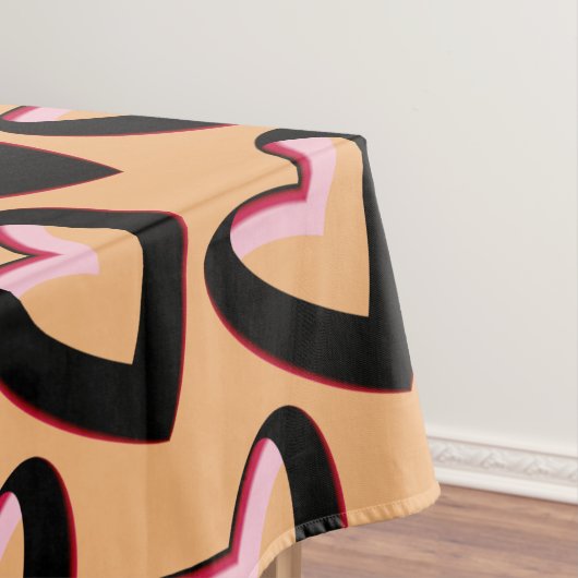 Rotes Rosa und Schwarzes Gradientherz Tischdecke (Beispiel)