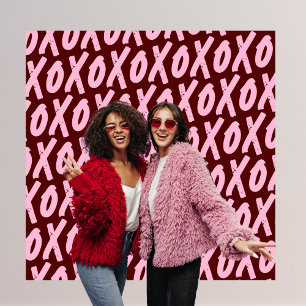Rotes Rosa Valentinstag-Party-Photobooth-Hintergru Wandteppich