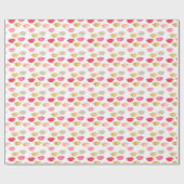 Rotes Rosa Wasserfarben Lippen Geschenkpapier (Flach)