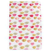 Rotes Rosa Wasserfarben Lippen Mittlere Geschenktüte (Vorderseite)