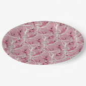 Rotes RosaWinter Wald Weihnachtsgeburten Kardinal  Pappteller (Schrägansicht)