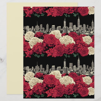 Rotes Rosen Blumen Scrapbook Papier