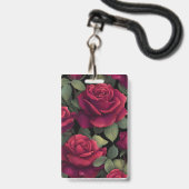 Rotes Rosen-Blumenabzeichen. Ausweis (Vorderseite mit Lanyard)