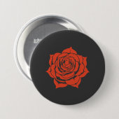 Rotes Rosen-Blumendesign - Großer Knopf Button (Vorne & Hinten)