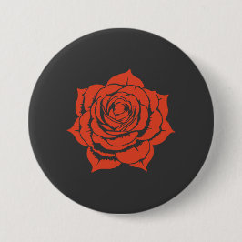 Rotes Rosen-Blumendesign - Großer Knopf Button