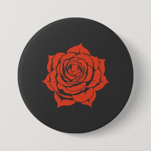 Rotes Rosen-Blumendesign - Großer Knopf Button (Vorderseite)