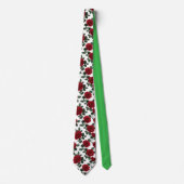 Rotes Rosen-Blumenmuster Krawatte (Vorderseite)