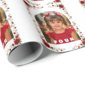 Rotes Rosen-Blumenverpackungspapier Geschenkpapier (Rolleneckpunkt)