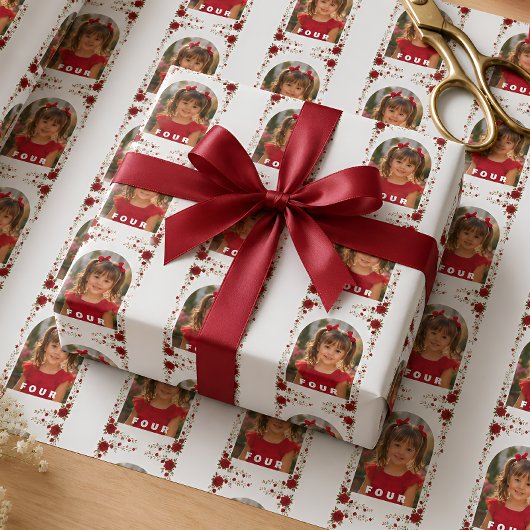 Rotes Rosen-Blumenverpackungspapier Geschenkpapier