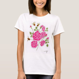 Rotes Rosen Frauen T-Shirt