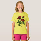 Rotes Rosen Mädchen Basic T-Shirt (Vorne ganz)