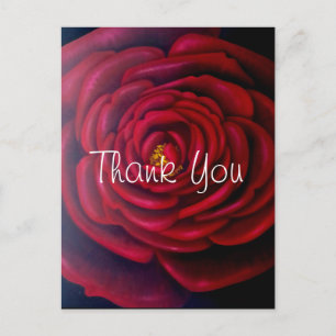 Rotes Rosen-Ölgemälde Danke Postkarte