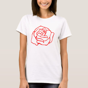 Rotes Rosen-T-Shirt für Damen T-Shirt