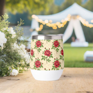 Rotes Rosen-Vintage-Muster
