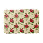 Rotes Rosen-Vintage-Muster Badematte (Vorderseite)