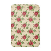 Rotes Rosen-Vintage-Muster Badematte (Vorderseite Vertikal)