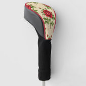 Rotes Rosen-Vintage-Muster Golf Headcover (angewinkelt)