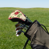 Rotes Rosen-Vintage-Muster Golf Headcover (In SItu)