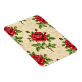 Rotes Rosen-Vintage-Muster Magnet (Rechte Seite)